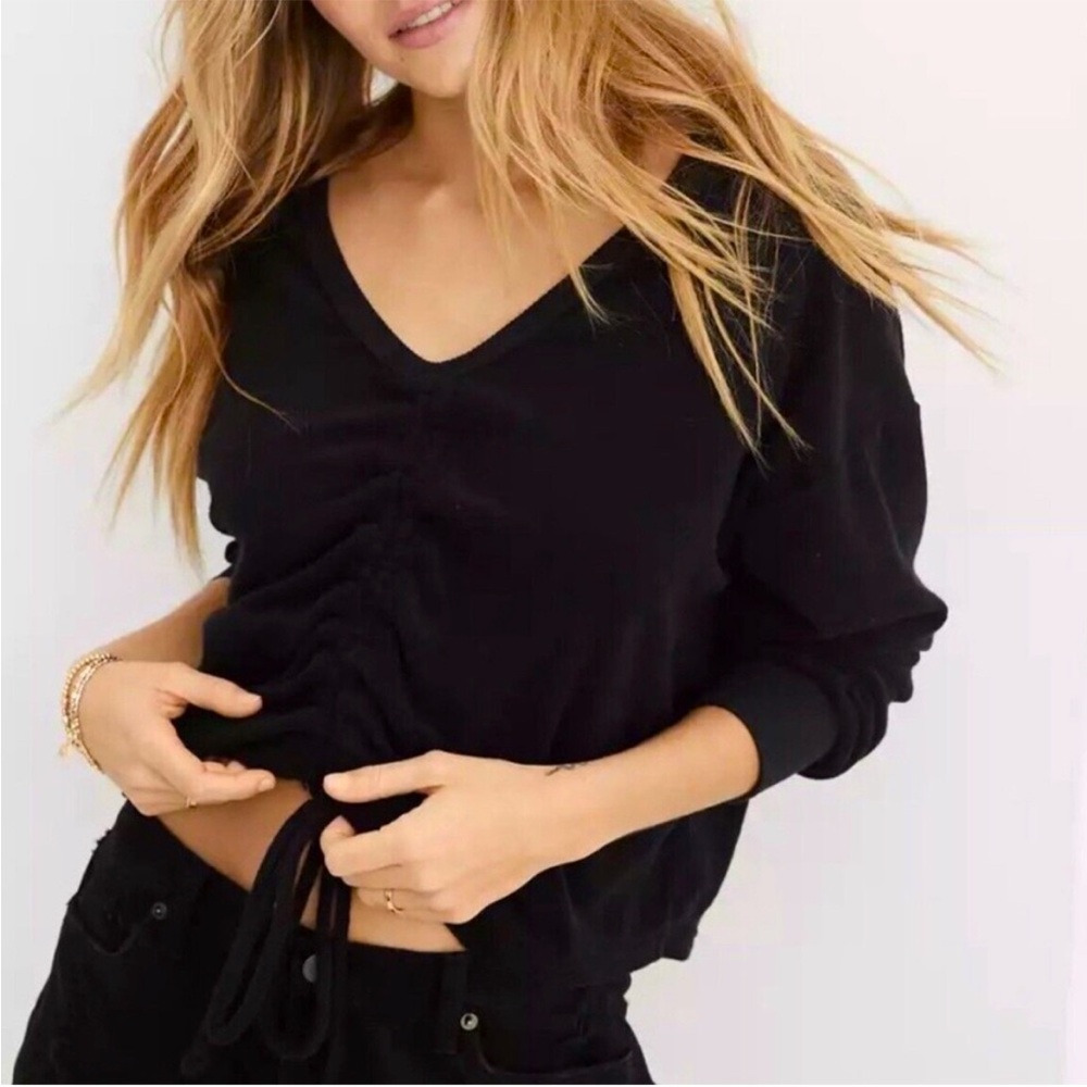 aerie Terry Cloth Cinched Sweater - Picture 1 of 6